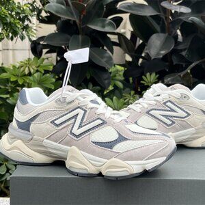 New Balance 9060 Grey & Blue Suede Sneakers